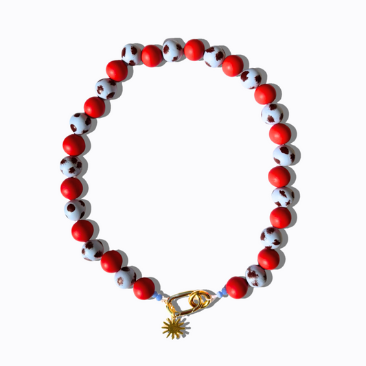 Collar Ocean Drive Rojo y Celeste