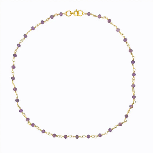 Collar Chocker Amatista Oro 18k