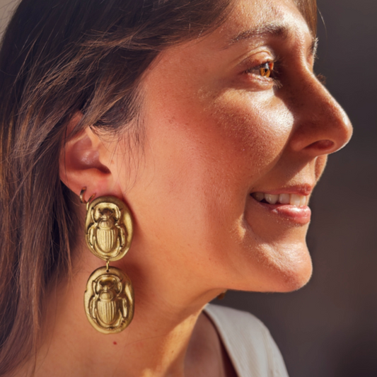 Aros Luxor Dorados Dobles