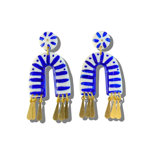 Aros Maxi Santorini Blanco y Azul