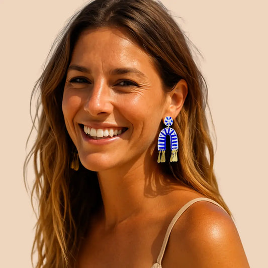 Aros Maxi Santorini Blanco y Azul