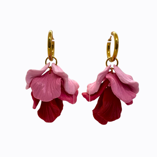 Aros Pétalos Degradé rojos y rosados