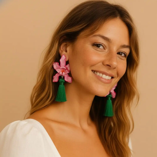 Aros Flor Orquídeas Rosados