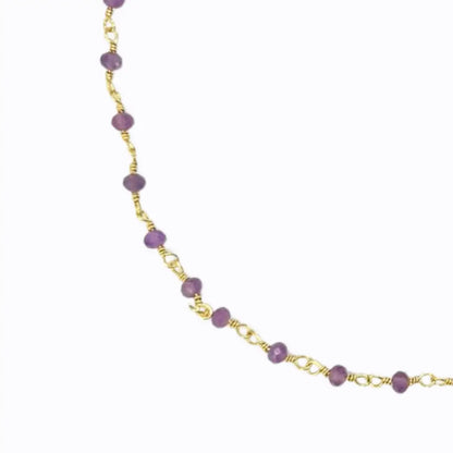 Collar Chocker Amatista Oro 18k