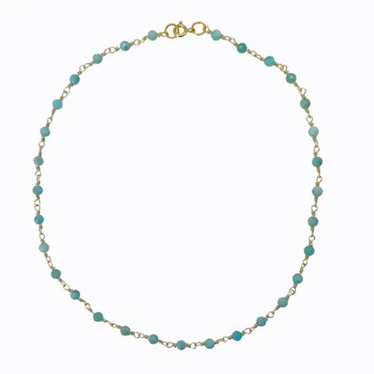 Collar Chocker Amazonita Oro 18k