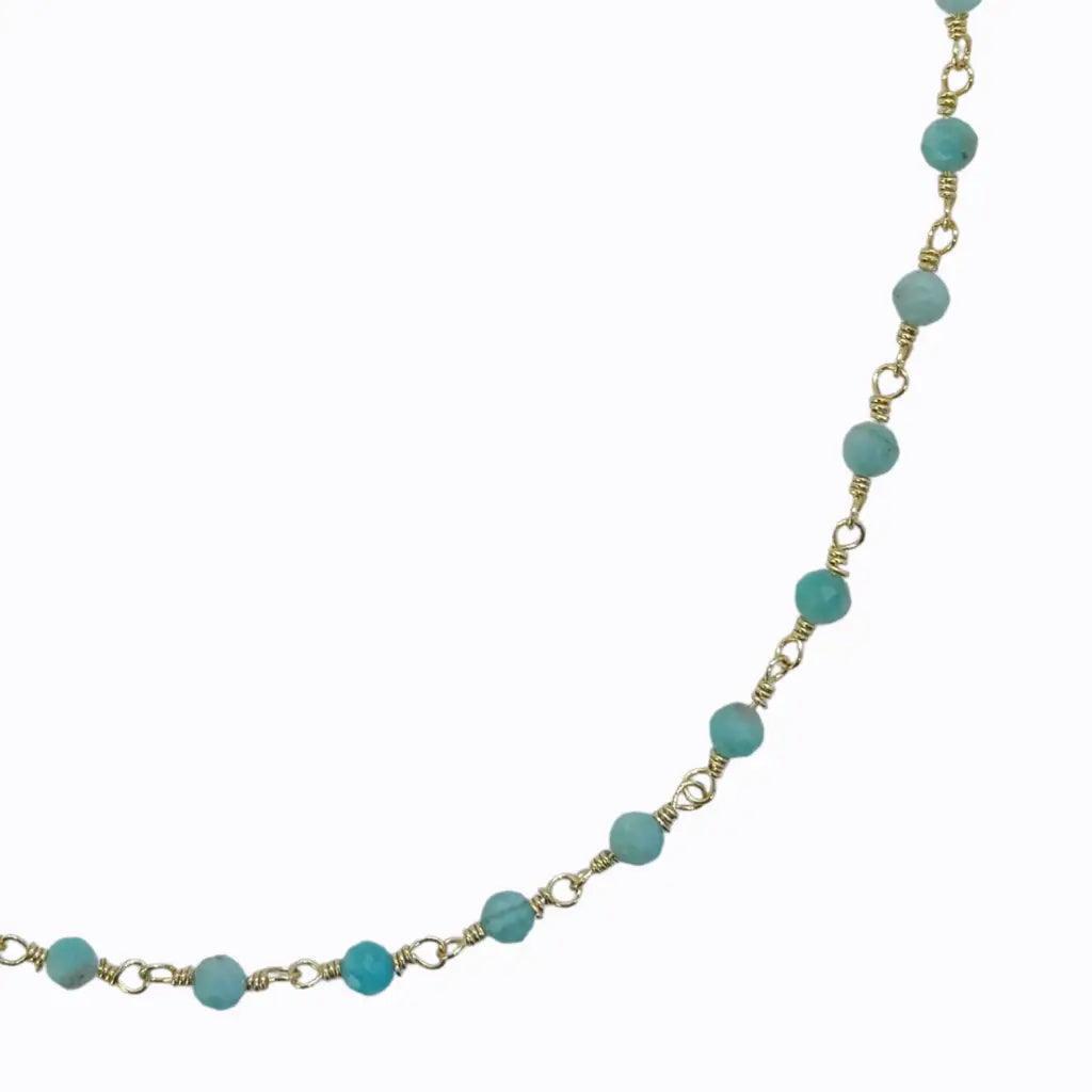 Collar Chocker Amazonita Oro 18k