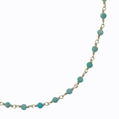 Collar Chocker Amazonita Oro 18k