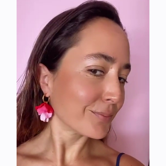 Aros Pétalos Degradé rojos y rosados