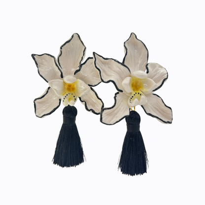 Aros Orquídeas Blanco y Negro