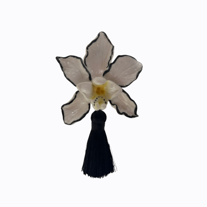 Aros Orquídeas Blanco y Negro